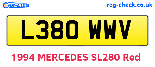 L380WWV are the vehicle registration plates.