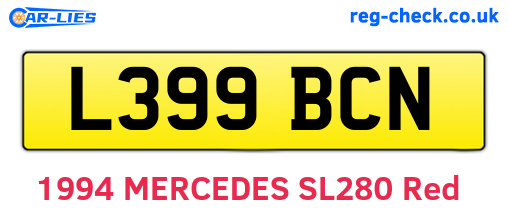 L399BCN are the vehicle registration plates.