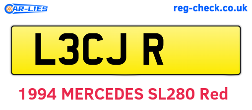 L3CJR are the vehicle registration plates.