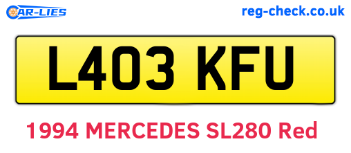 L403KFU are the vehicle registration plates.
