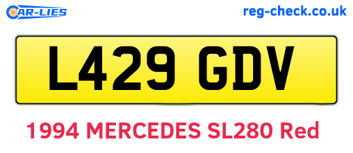L429GDV are the vehicle registration plates.