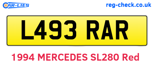 L493RAR are the vehicle registration plates.