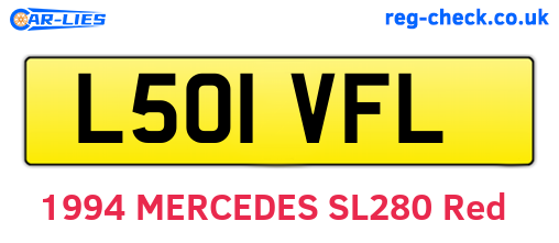 L501VFL are the vehicle registration plates.