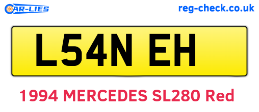 L54NEH are the vehicle registration plates.