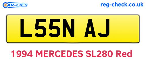 L55NAJ are the vehicle registration plates.