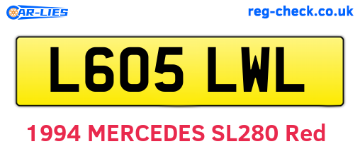 L605LWL are the vehicle registration plates.