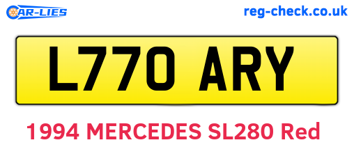 L770ARY are the vehicle registration plates.