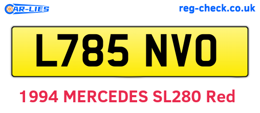 L785NVO are the vehicle registration plates.