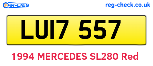 LUI7557 are the vehicle registration plates.