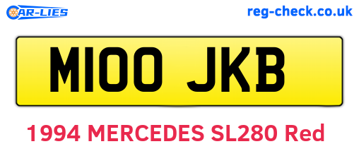 M100JKB are the vehicle registration plates.