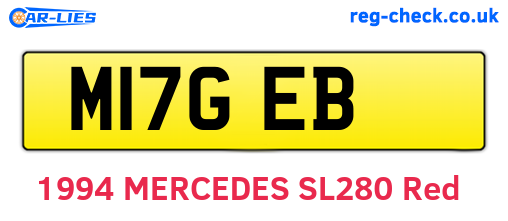 M17GEB are the vehicle registration plates.