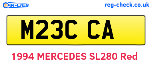 M23CCA are the vehicle registration plates.