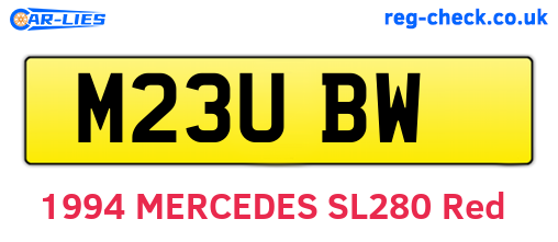 M23UBW are the vehicle registration plates.