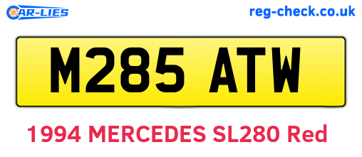 M285ATW are the vehicle registration plates.