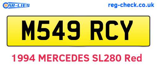 M549RCY are the vehicle registration plates.