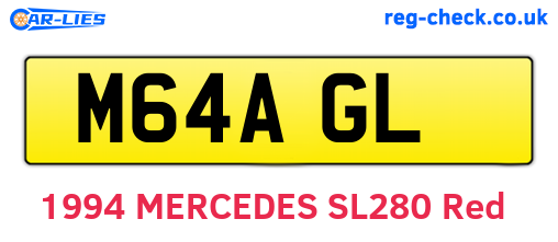 M64AGL are the vehicle registration plates.