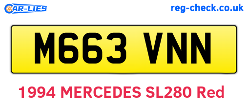 M663VNN are the vehicle registration plates.