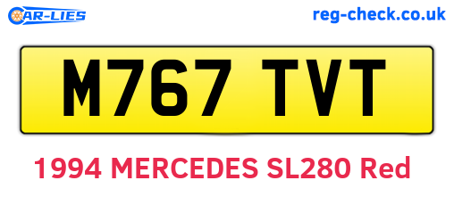 M767TVT are the vehicle registration plates.