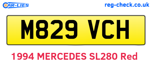 M829VCH are the vehicle registration plates.