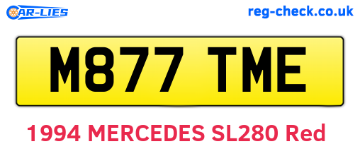 M877TME are the vehicle registration plates.