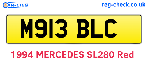 M913BLC are the vehicle registration plates.