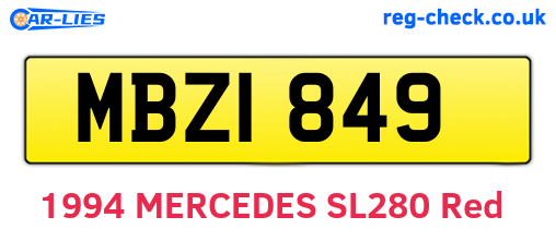 MBZ1849 are the vehicle registration plates.