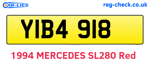 YIB4918 are the vehicle registration plates.