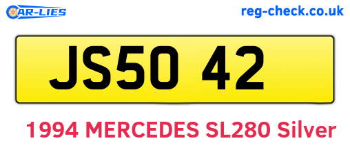 JS5042 are the vehicle registration plates.