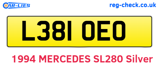 L381OEO are the vehicle registration plates.