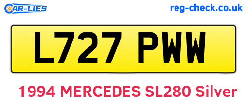L727PWW are the vehicle registration plates.