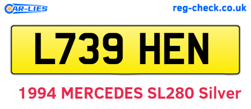 L739HEN are the vehicle registration plates.