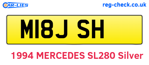 M18JSH are the vehicle registration plates.
