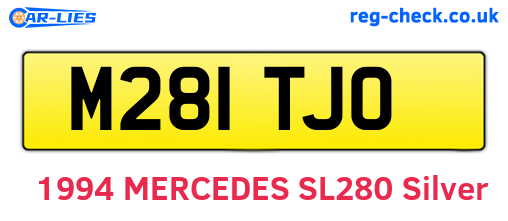M281TJO are the vehicle registration plates.