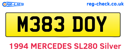 M383DOY are the vehicle registration plates.