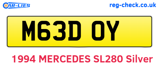 M63DOY are the vehicle registration plates.