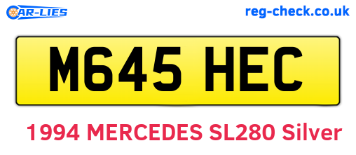 M645HEC are the vehicle registration plates.