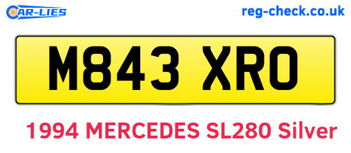M843XRO are the vehicle registration plates.