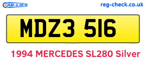 MDZ3516 are the vehicle registration plates.