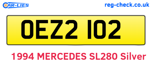OEZ2102 are the vehicle registration plates.