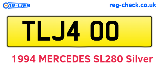 TLJ400 are the vehicle registration plates.