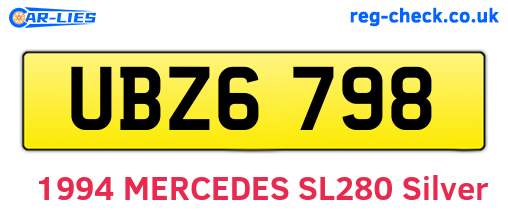 UBZ6798 are the vehicle registration plates.
