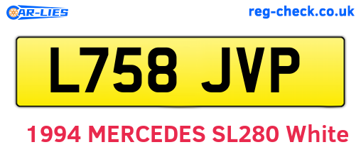 L758JVP are the vehicle registration plates.