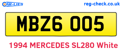 MBZ6005 are the vehicle registration plates.