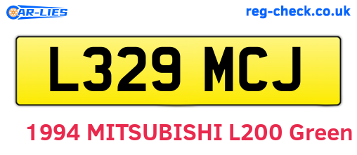 L329MCJ are the vehicle registration plates.