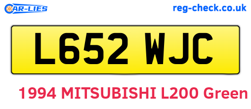 L652WJC are the vehicle registration plates.