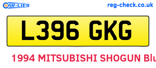 L396GKG are the vehicle registration plates.