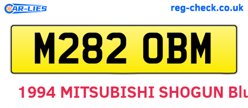 M282OBM are the vehicle registration plates.