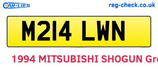 M214LWN are the vehicle registration plates.
