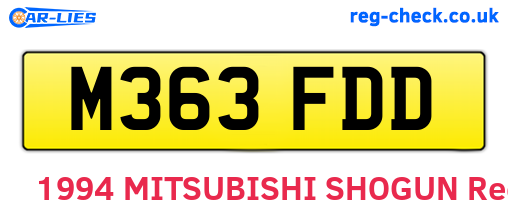 M363FDD are the vehicle registration plates.