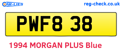 PWF838 are the vehicle registration plates.